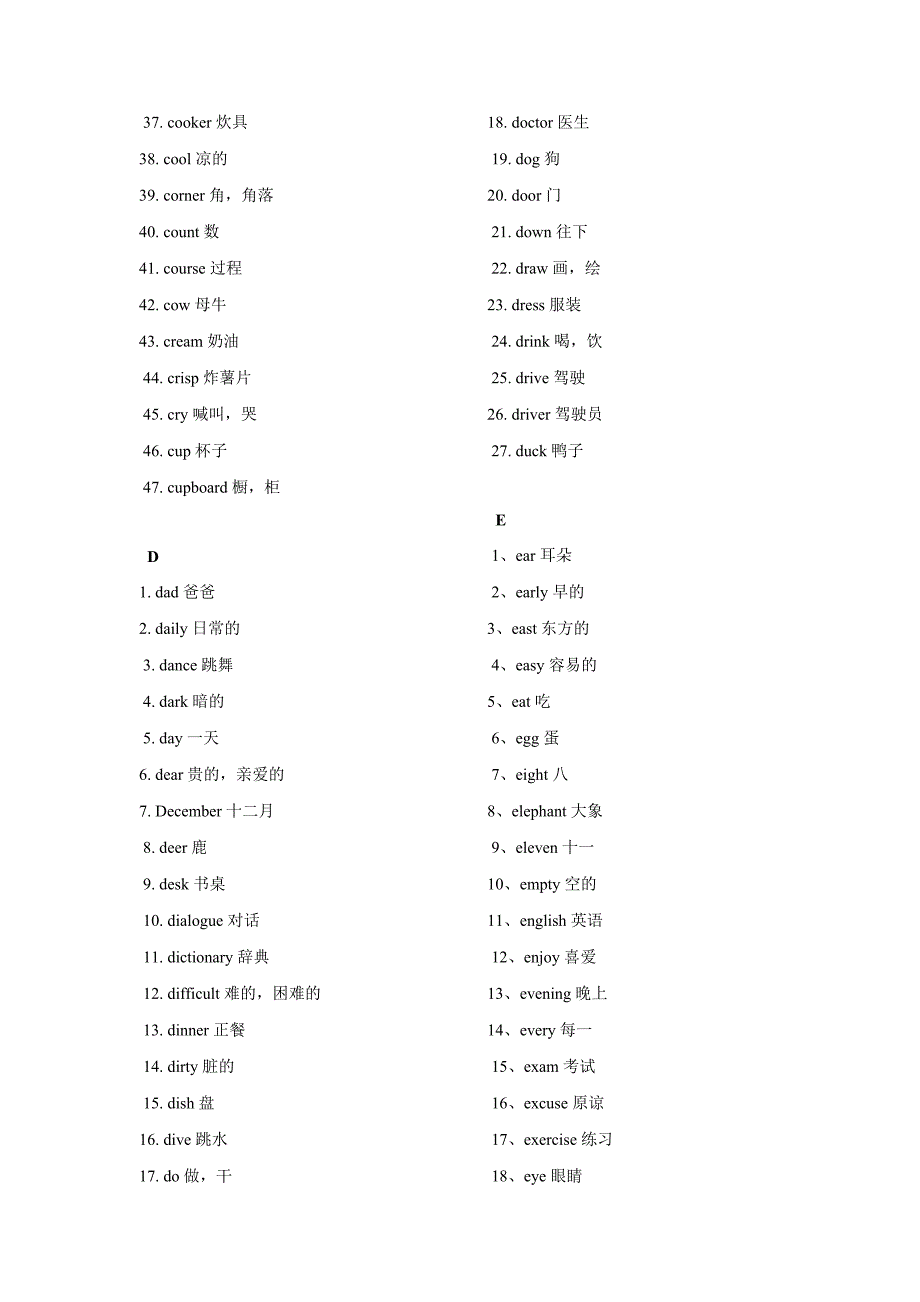 小学英语词汇 a至z(完整版)_第3页