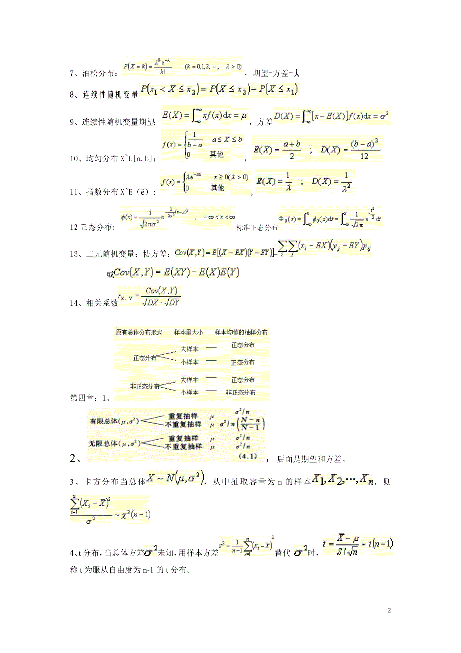 自考数量方法重要公式_第2页