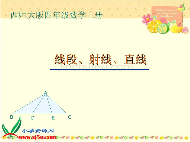 （西师大版）四年级数学上册课件 线段、射线、直线_第1页