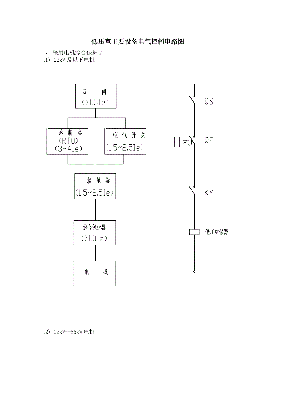 低压室主要设备电气控制电路图_第1页