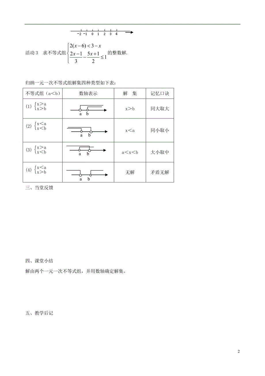 江苏省江阴市璜土中学八年级数学《一元一次不等式组_第2页