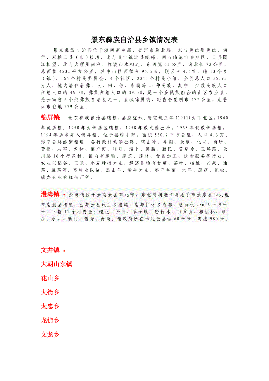 景东各乡镇情况_第1页
