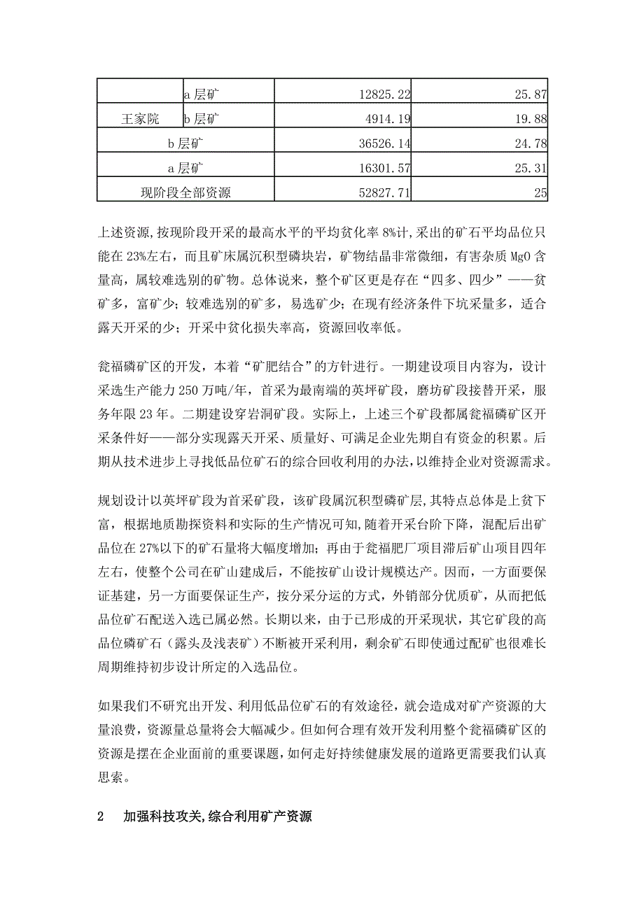 瓮福磷矿矿区资源开发利用探索_第3页