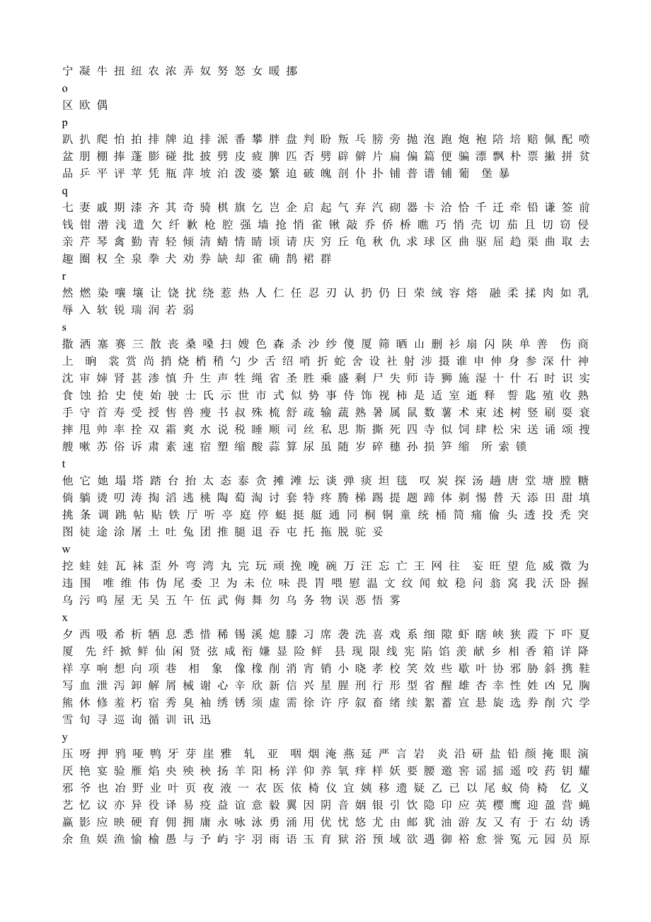 最常用汉字表_第4页