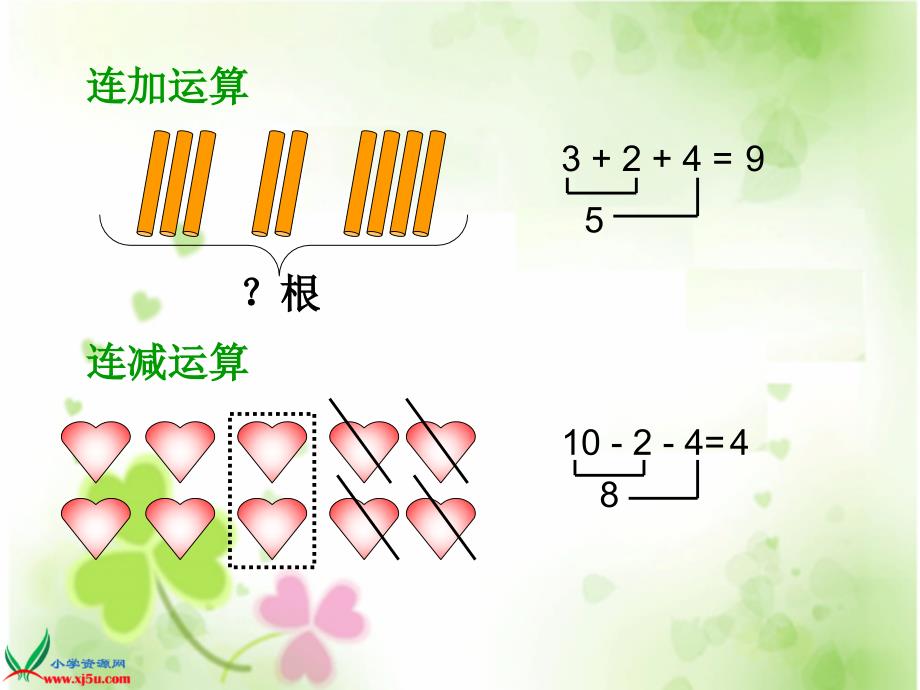 （青岛版）一年级数学上册课件 连加连减的综合练习_第3页