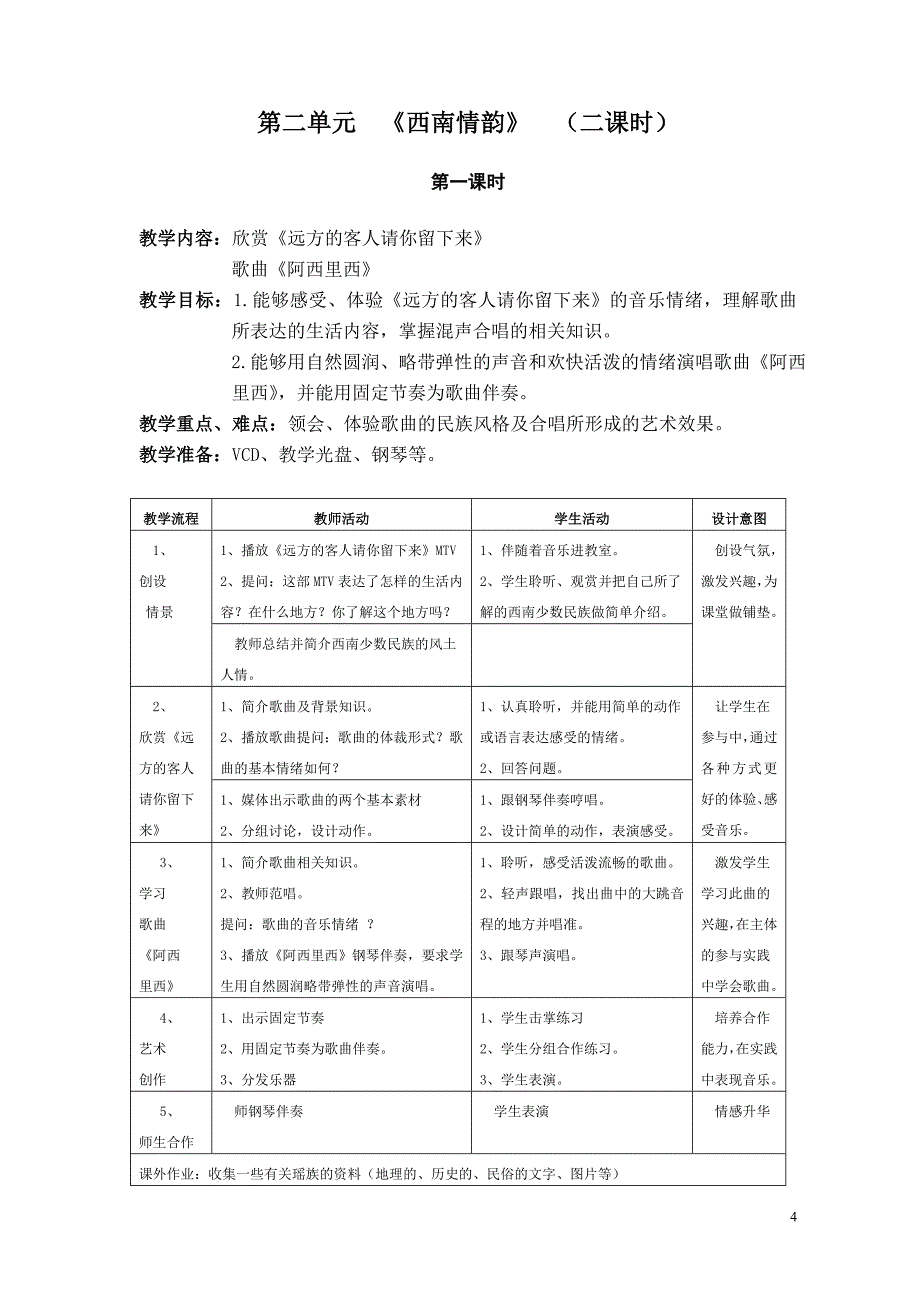 人音版16册音乐全册教案_第4页