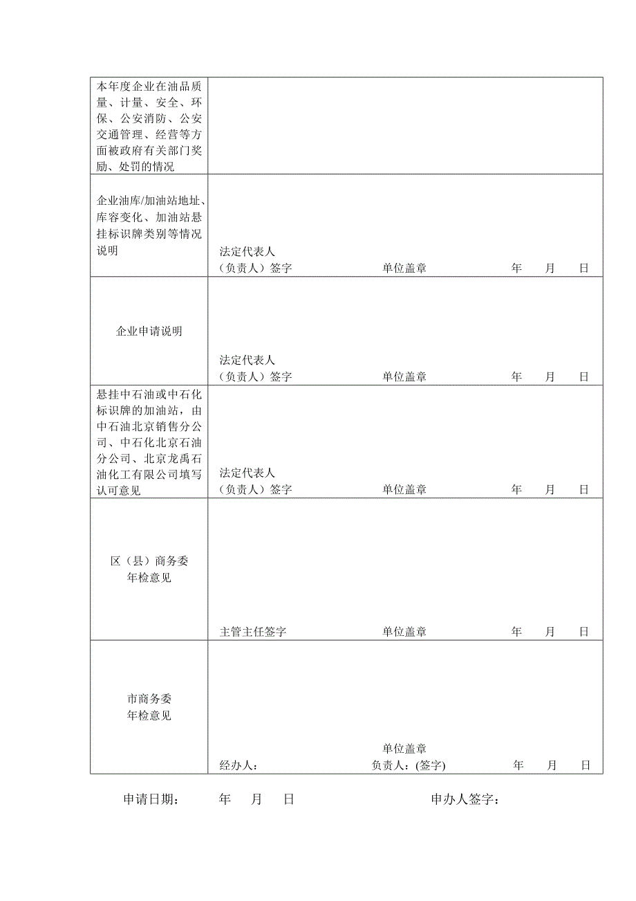 北京市成品油经营企业年度检查登记表_第4页