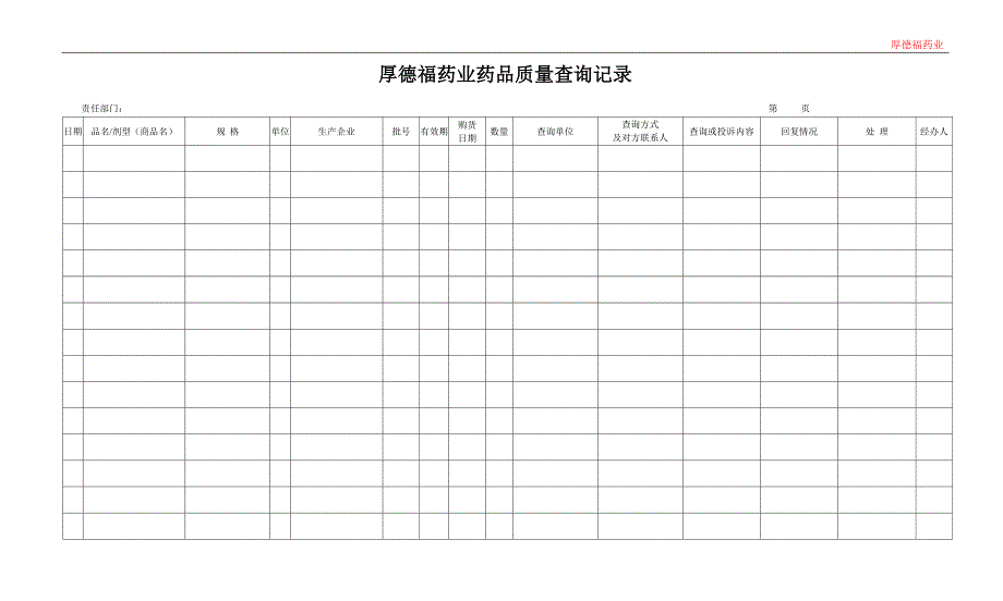 厚德福药业药品质量查询记录_第1页