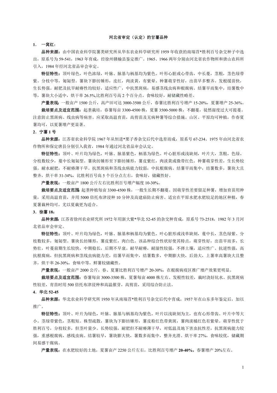 截止2012年河北省通过审鉴定甘薯品种_第1页