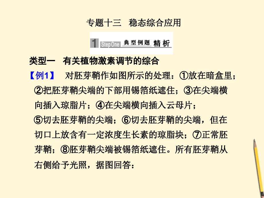 2012高考生物二轮复习各类型题解题技巧专题十三稳态综合应用课件_第1页