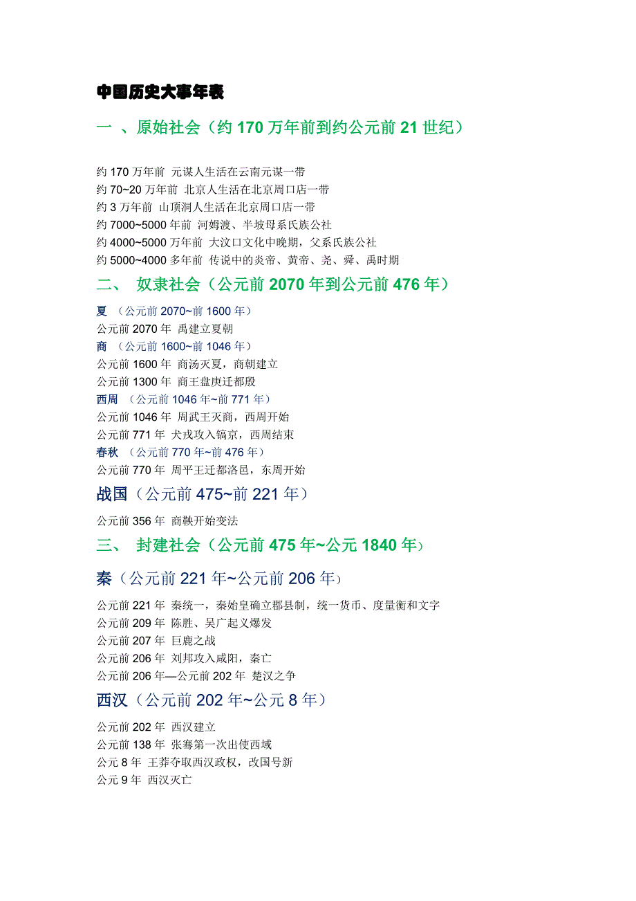 中国历史年代表及世界历史大事年表_第1页