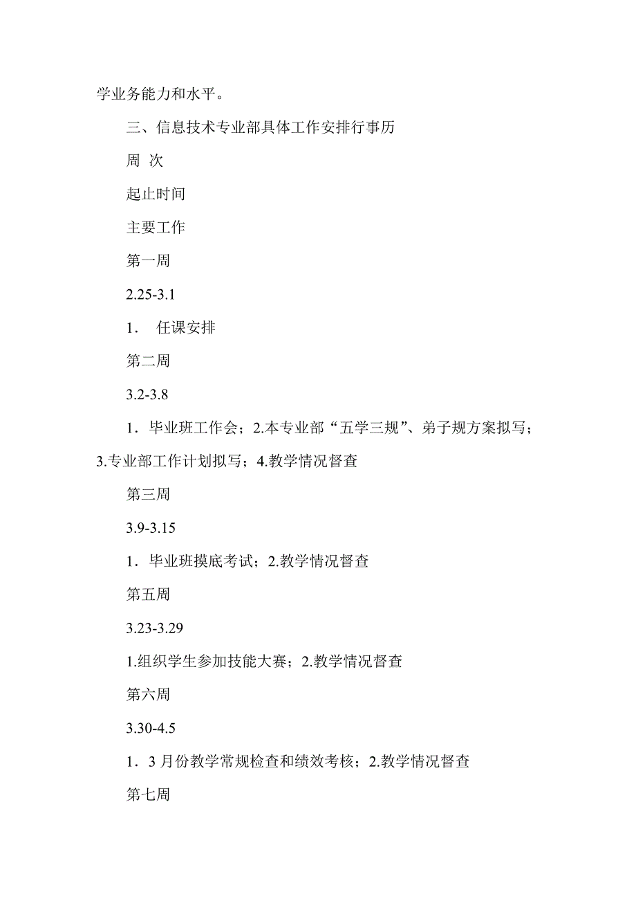 中等职业学校信息技术专业部工作计划_第3页