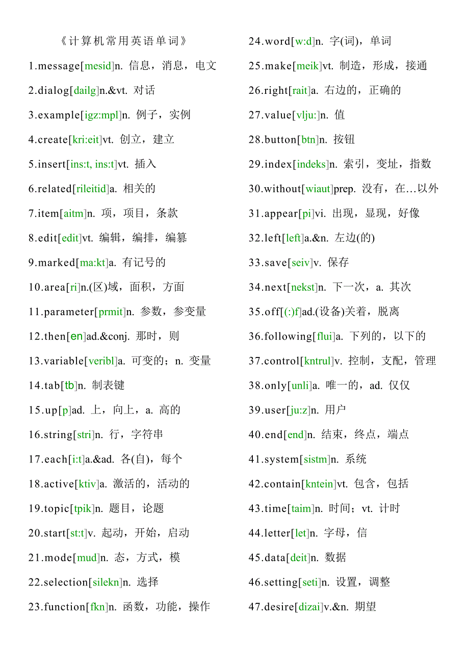 计算机常用英语单词_第1页