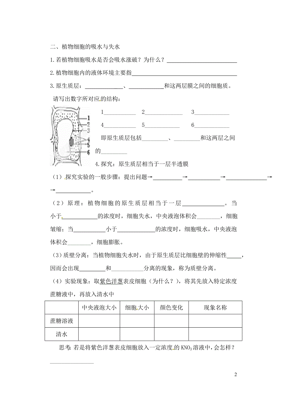 物质跨膜运输实例的学案_第2页