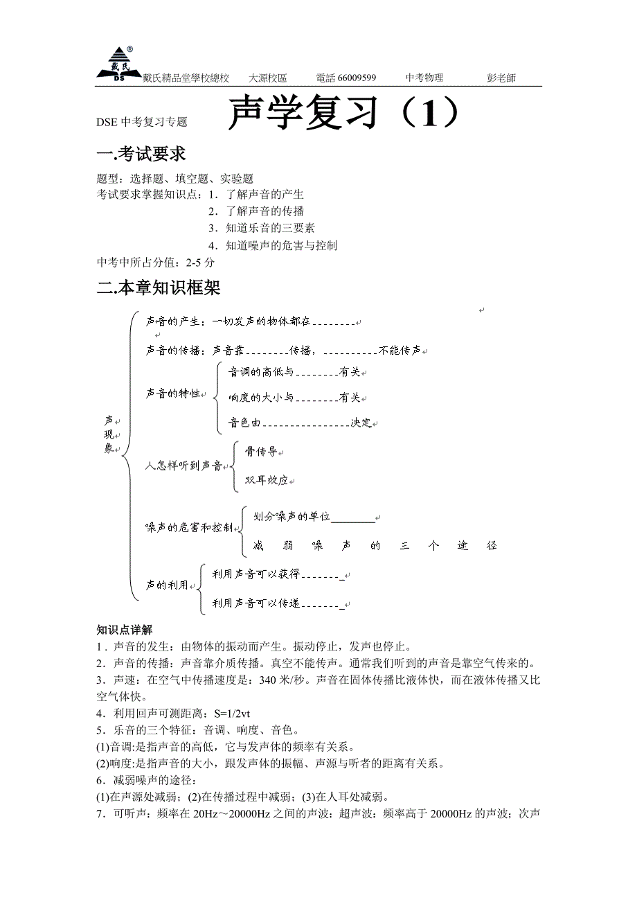 中考声学复习1_第1页