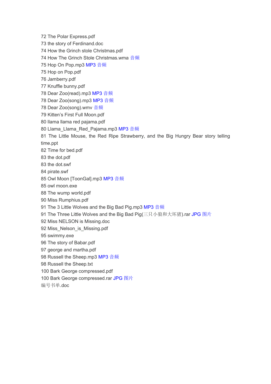世界top100绘本(英文_中文_部分含音频视频)_儿童图画故事书目录_第4页