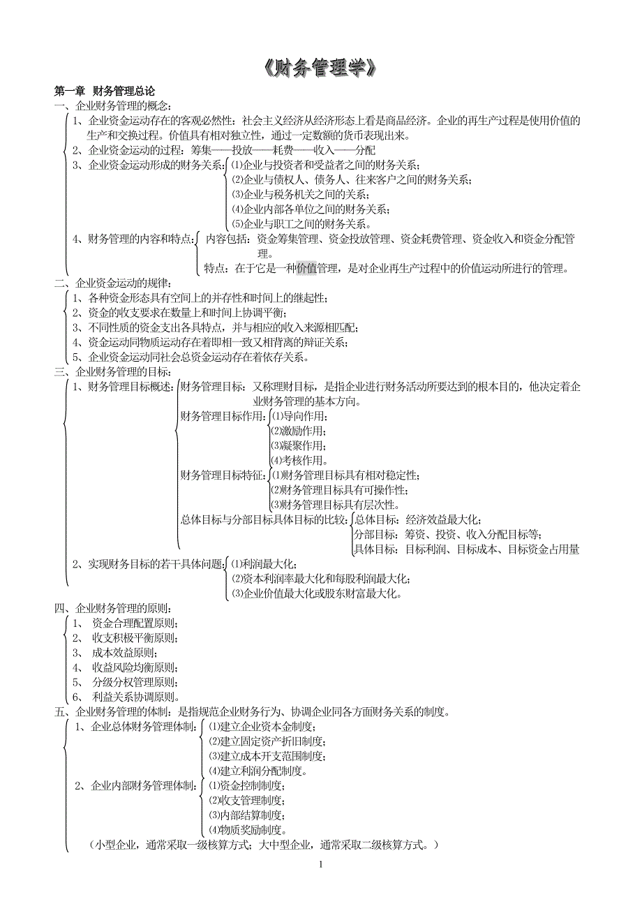 财务管理-经典笔记_第1页