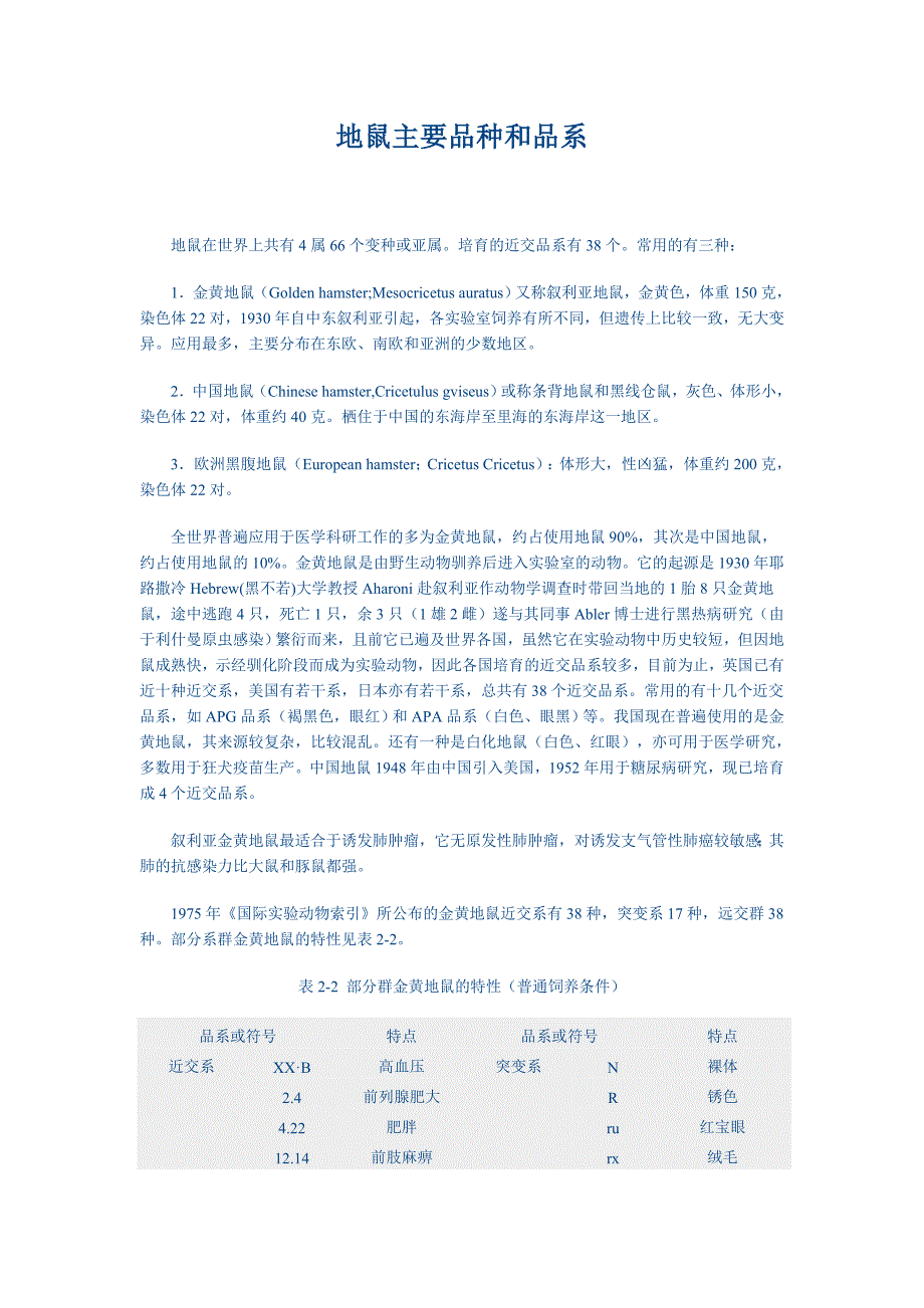 地鼠主要品种和品系_第1页