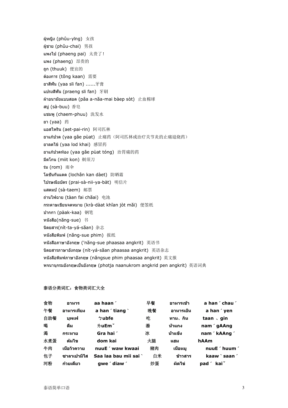 简单泰语对话_第3页