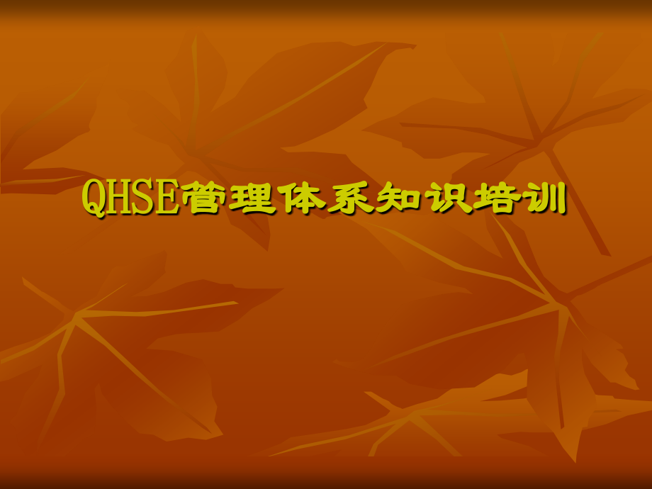 qhse管理体系知识培训_第1页