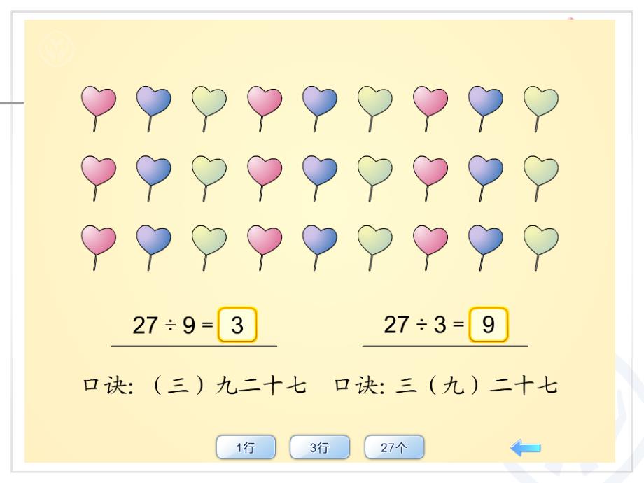 (人教标准版)二年级数学下册课件 用9的乘法口诀求商_第4页