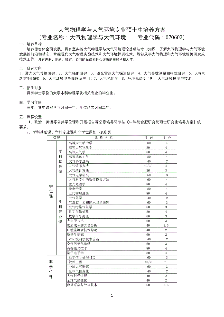 大气物理学与大气环境专业培养方案doc_第1页