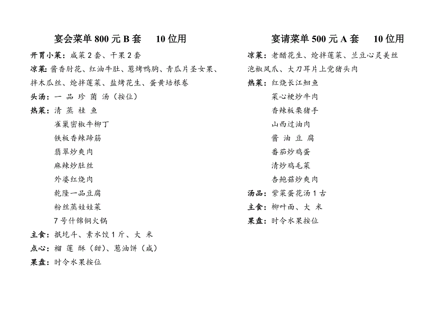 宴会菜单800元b套_第1页