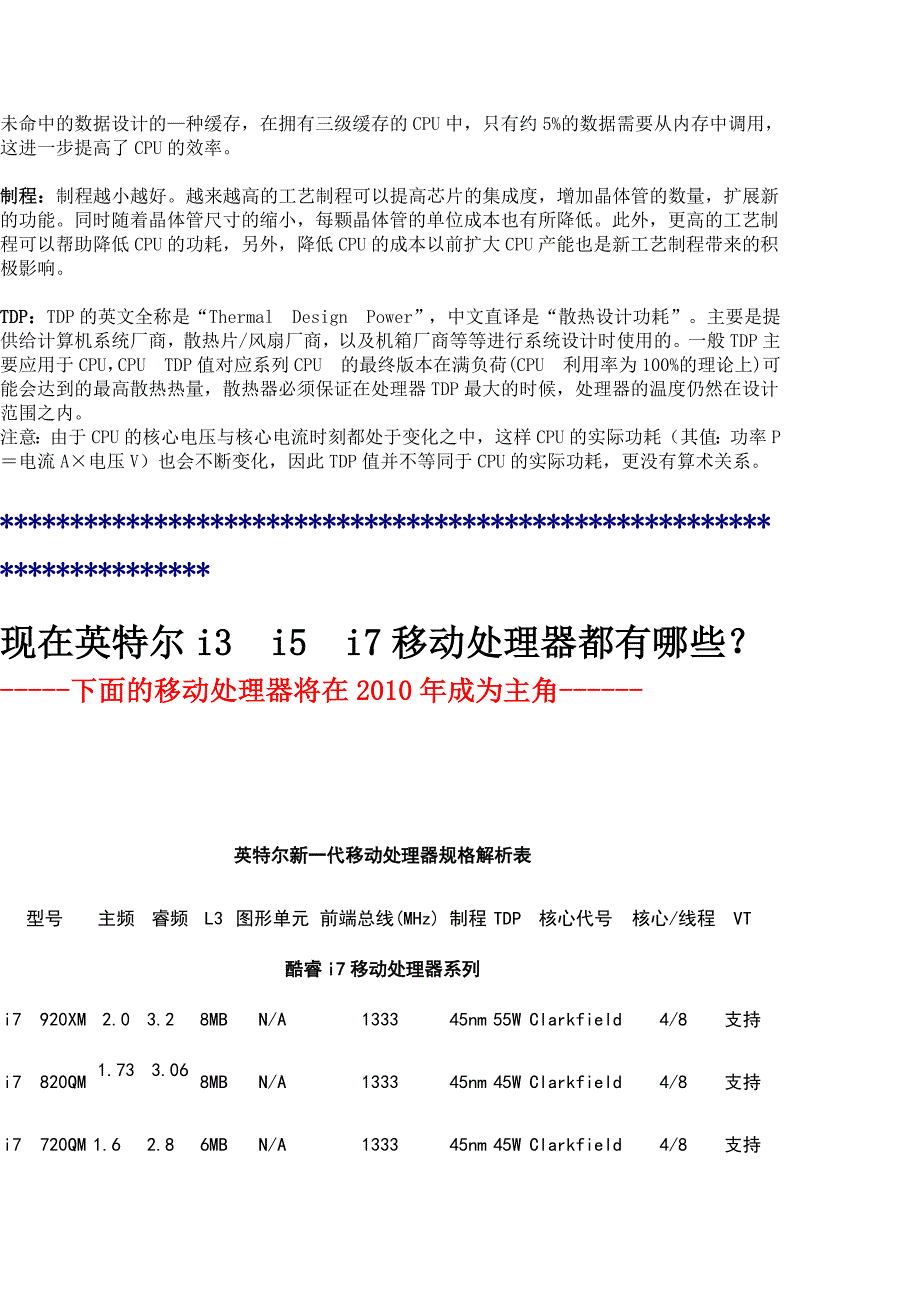 英特尔全线处理器型号及参数总览表_第2页