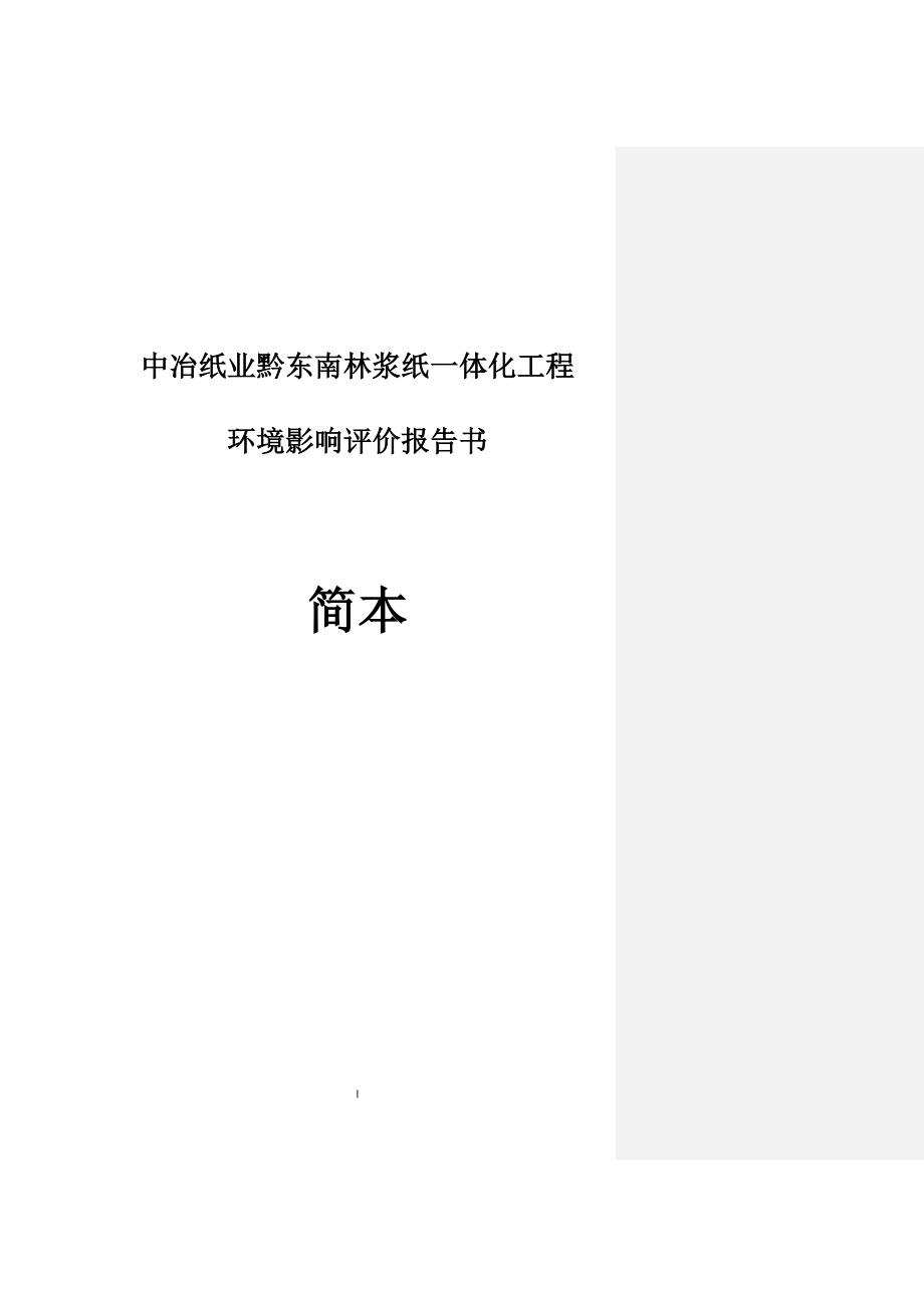 中冶纸业黔东南林浆纸一体化工程_第1页