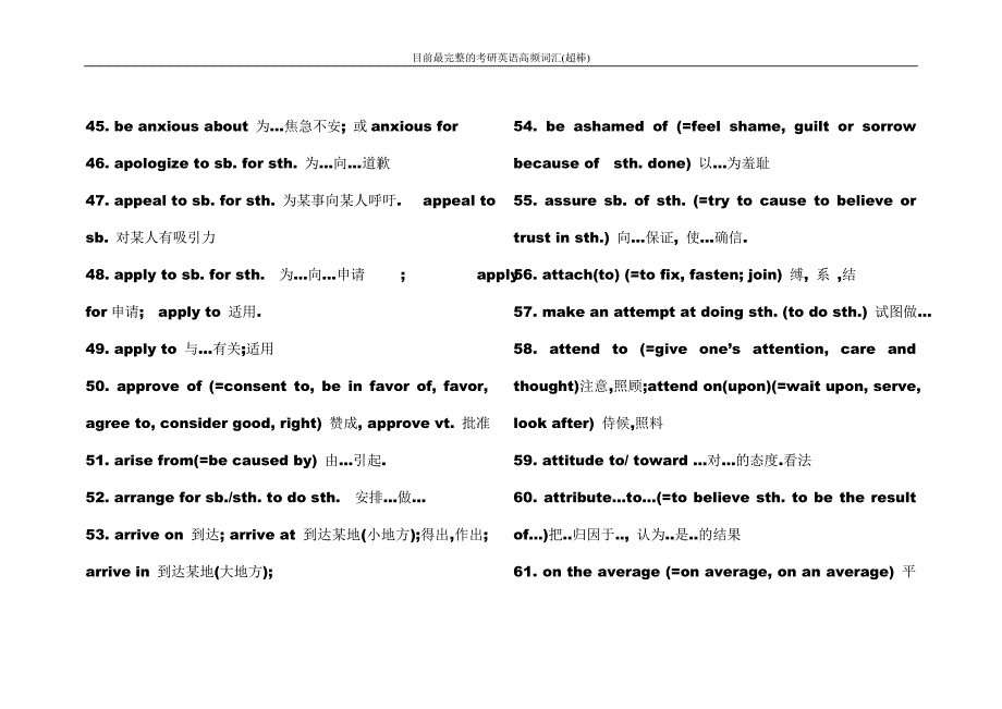 2012最完整的考研英语高频词汇(超棒)_第4页