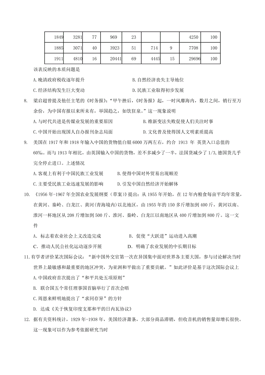 【全国百强校word】江苏省2017届高三上学期第二次学情调研历史试题_第2页