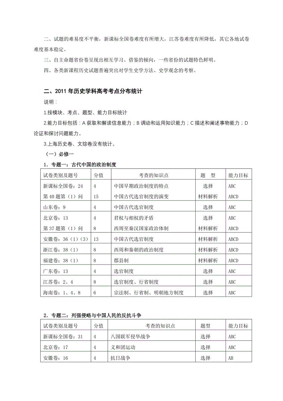 2011年全国高考新课程历史试题统计分析与评价_第2页