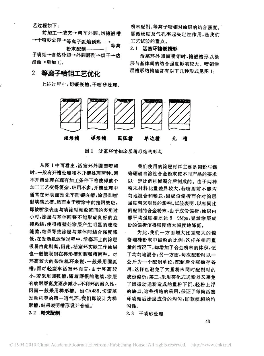 活塞环等离子喷钼工艺对涂层性能的影响_第2页