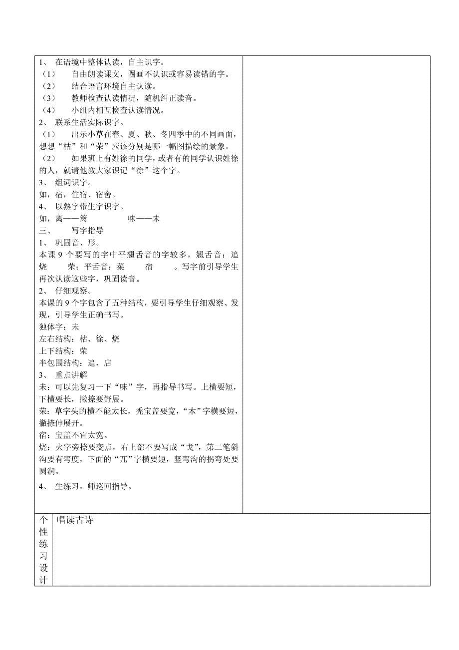 小学语文人教版第四册语文备课教案(2)_第5页