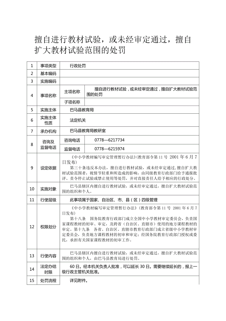 擅自进行教材试验,或未经审定通过,擅自扩大教材试验范围_第1页