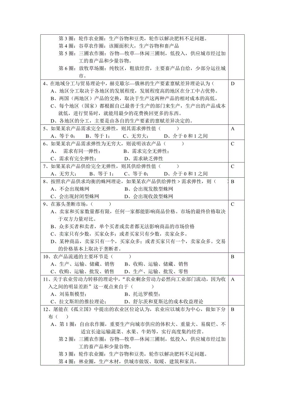 农业经济学模拟试题_第3页