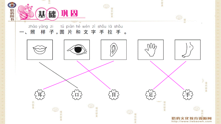 【人教部编版】2017年一年级上语文：识字3《口耳目》作业课件_第2页