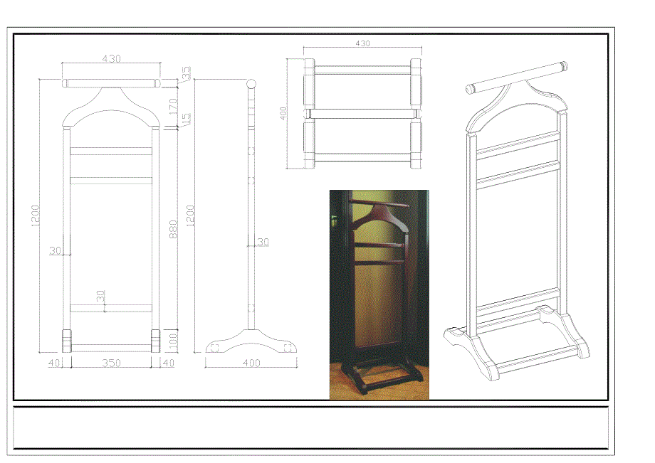 衣帽架图纸 酒店家具 实木家具_第1页