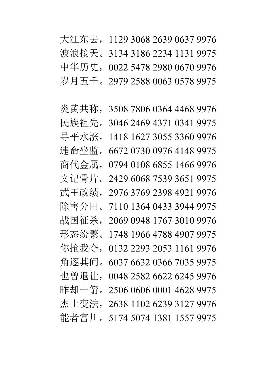 高频汉字电报码_第1页