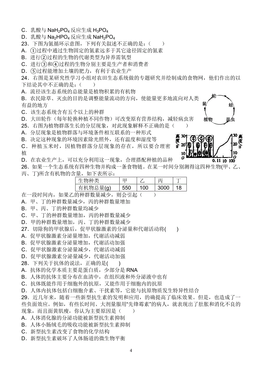 高二期中必修2   5-7章   必修3全_第4页