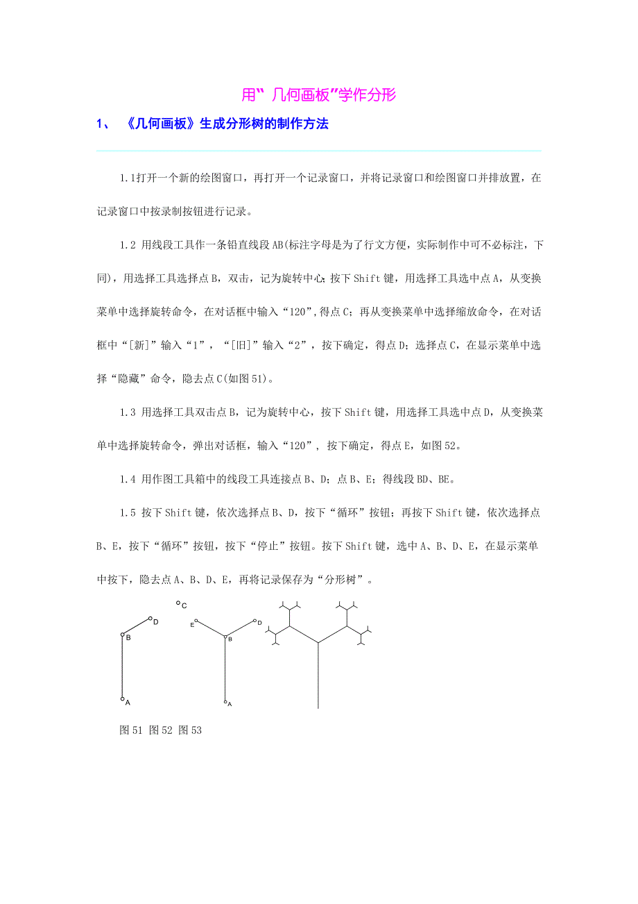 用“ 几何画板”学作分形_第1页