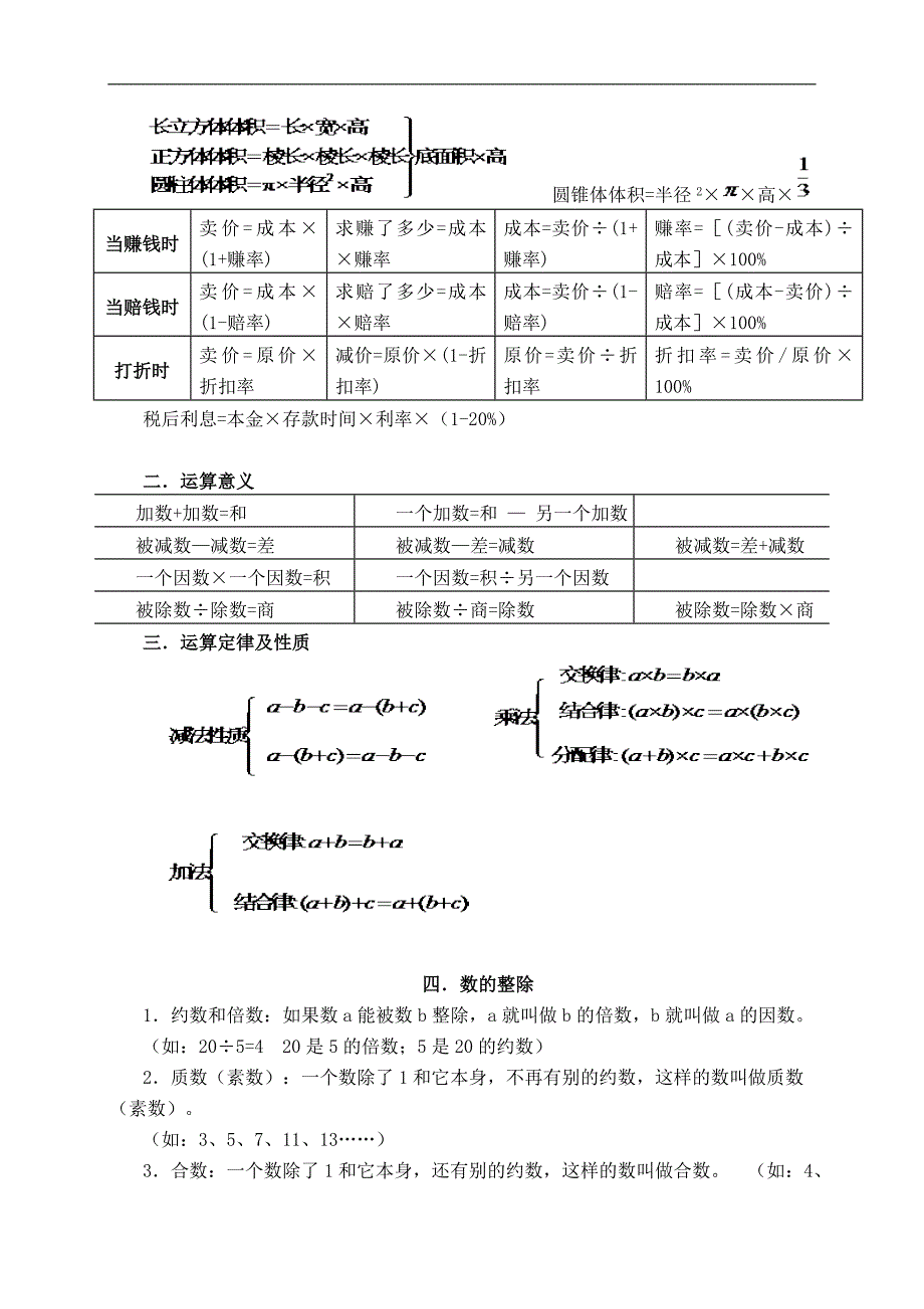 （人教新课标）小学数学知识点整理_第2页