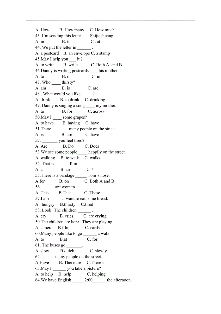 （人教PEP）五年级英语上册期中试题_第3页