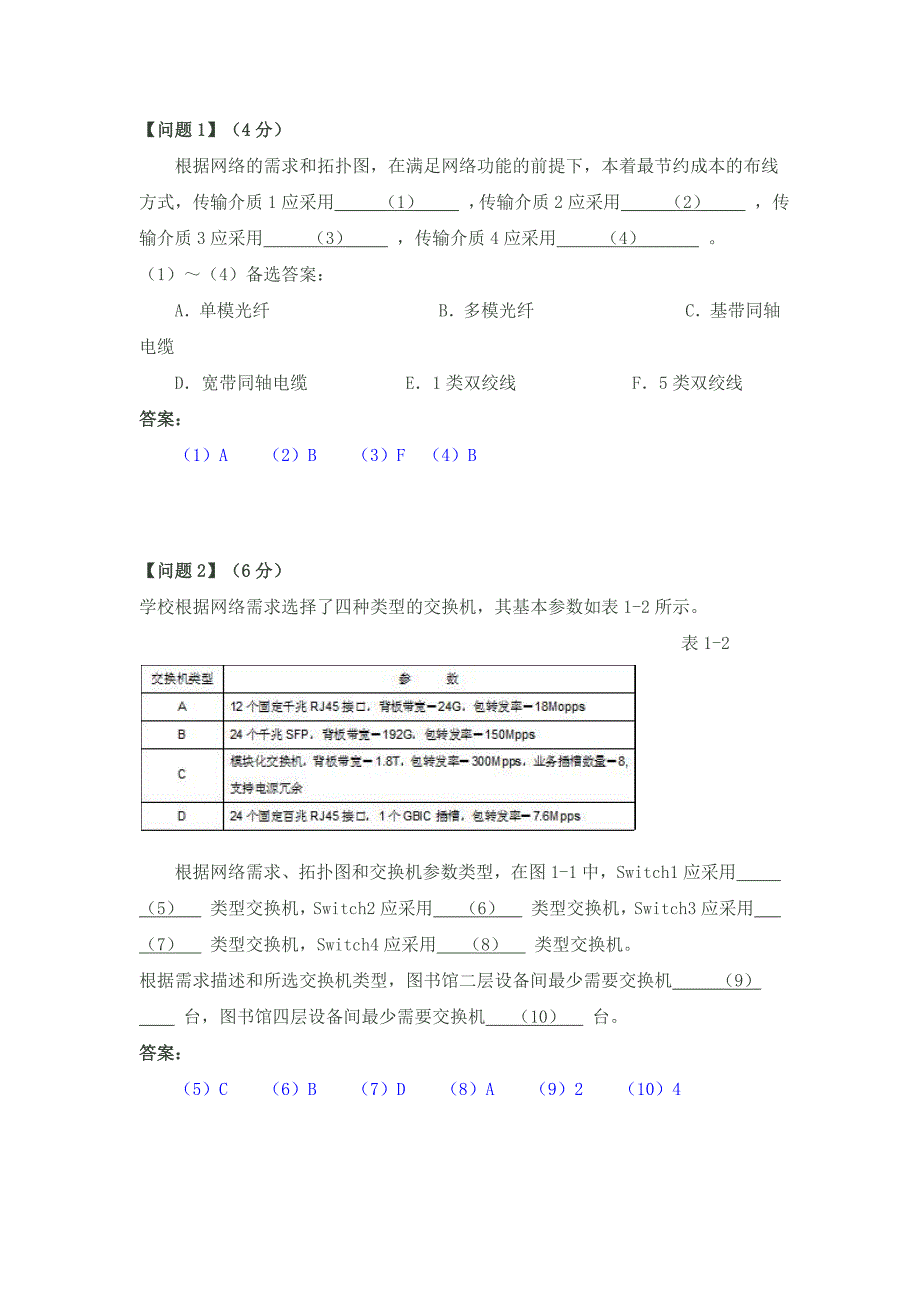 2010年上半年网络工程师下午试卷参考答案与解析_第2页