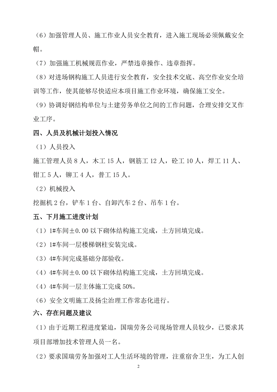 某产业园项目施工月报_第4页