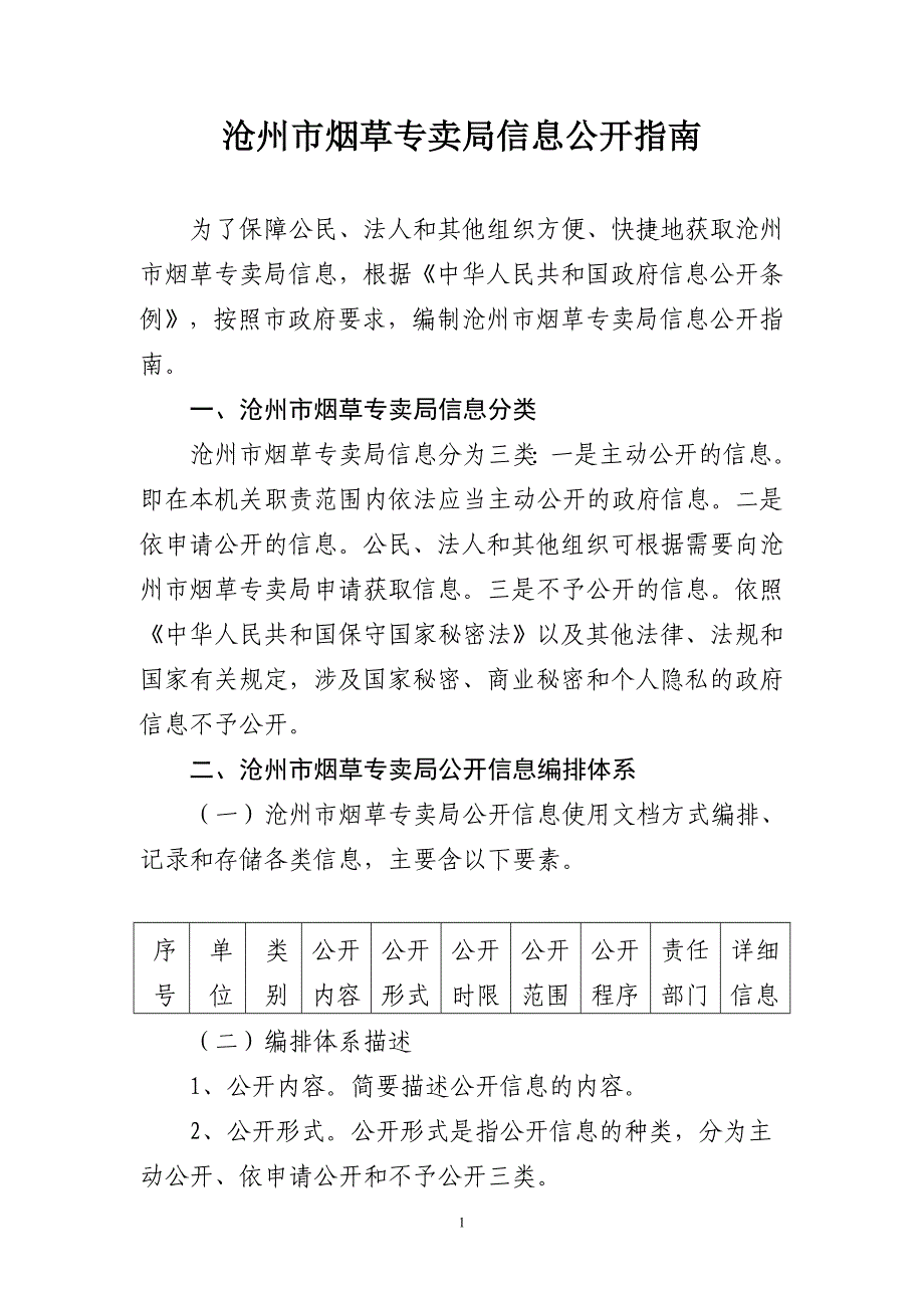 沧州市烟草专卖局信息公开指南_第1页