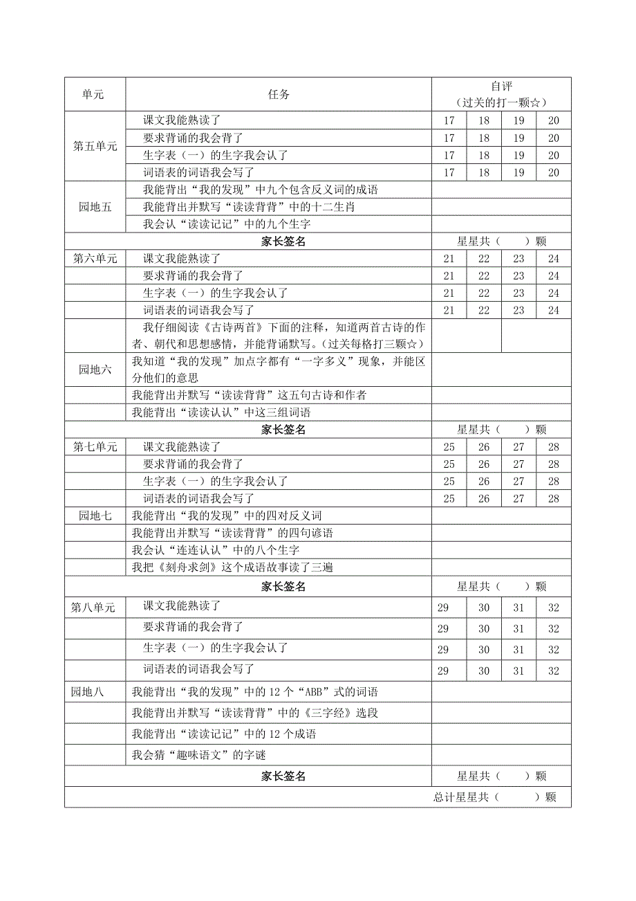 人教版语文三上复习计划表_第2页