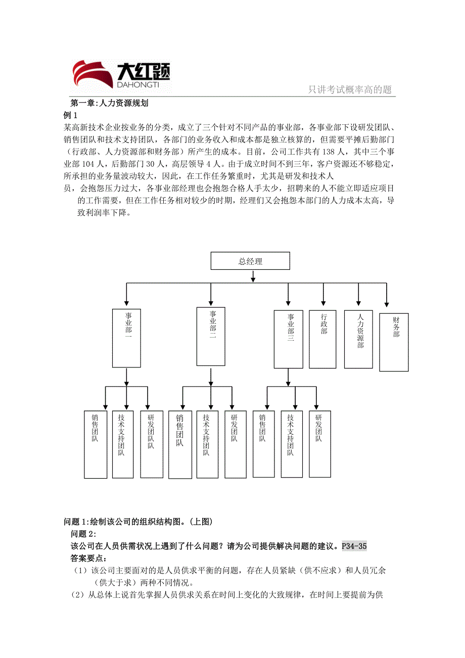 大红题案例题二级人力_第1页