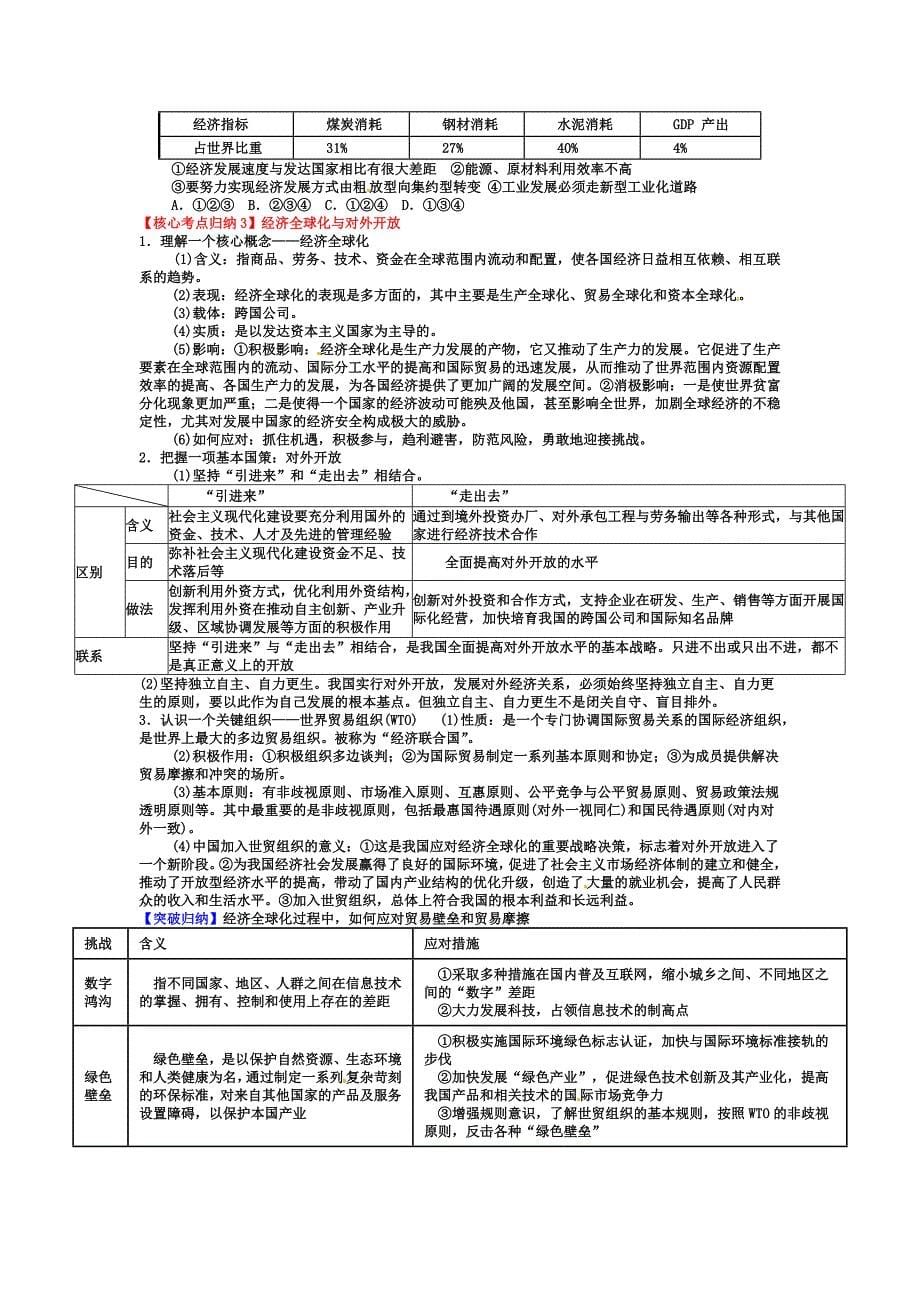 高中政治   专题四   发展社会主义市场经济(学案)_第5页