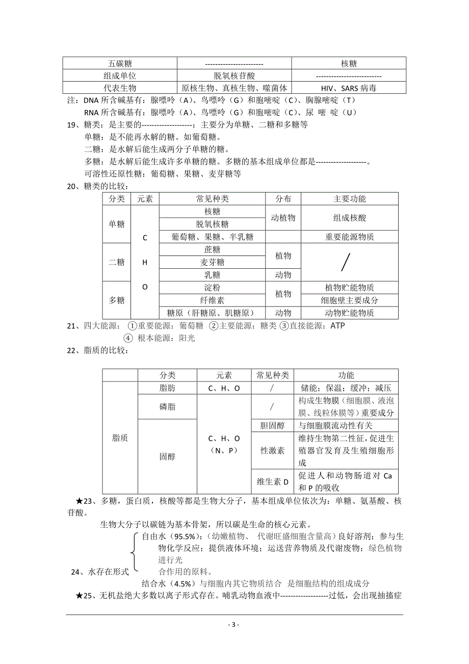 必修一生物知识点zhengshi_第3页